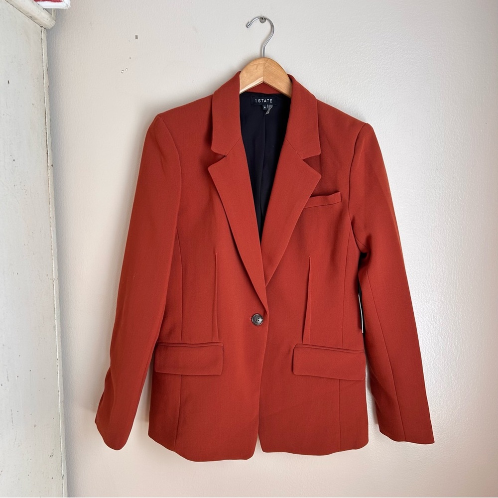 NWT Classic Fit Terracotta Blazer with Exposed Dart Detail